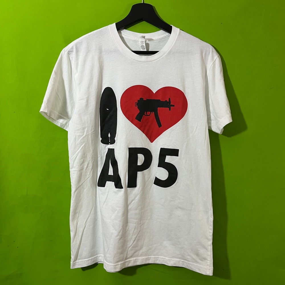 Century Arms I LOVE AP5 Gun T-Shirt Mens Medium White Graphic Tee